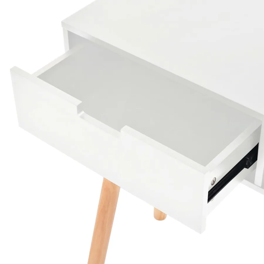 Table console Bois de pin massif 80 x 30 x 72 cm Blanc - 5