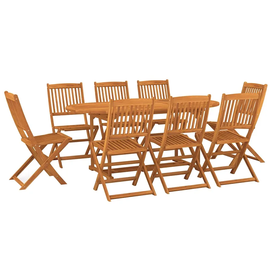 Ensemble à manger de jardin 9 pcs bois massif d'acacia - 2