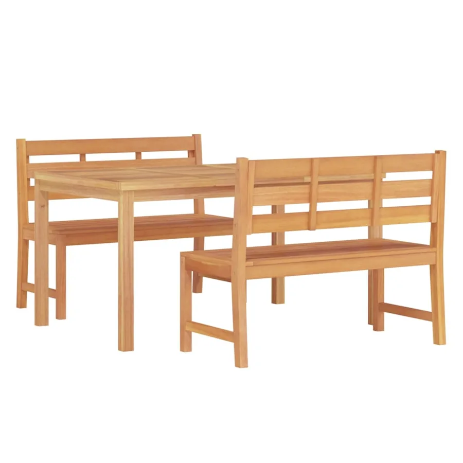 Ensemble à manger de jardin 3 pcs Bois de teck massif - 3