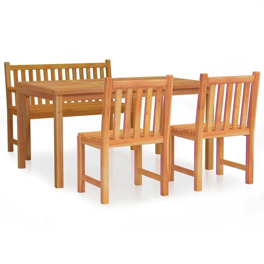 Ensemble à manger de jardin 4 pcs Bois de teck massif - 2