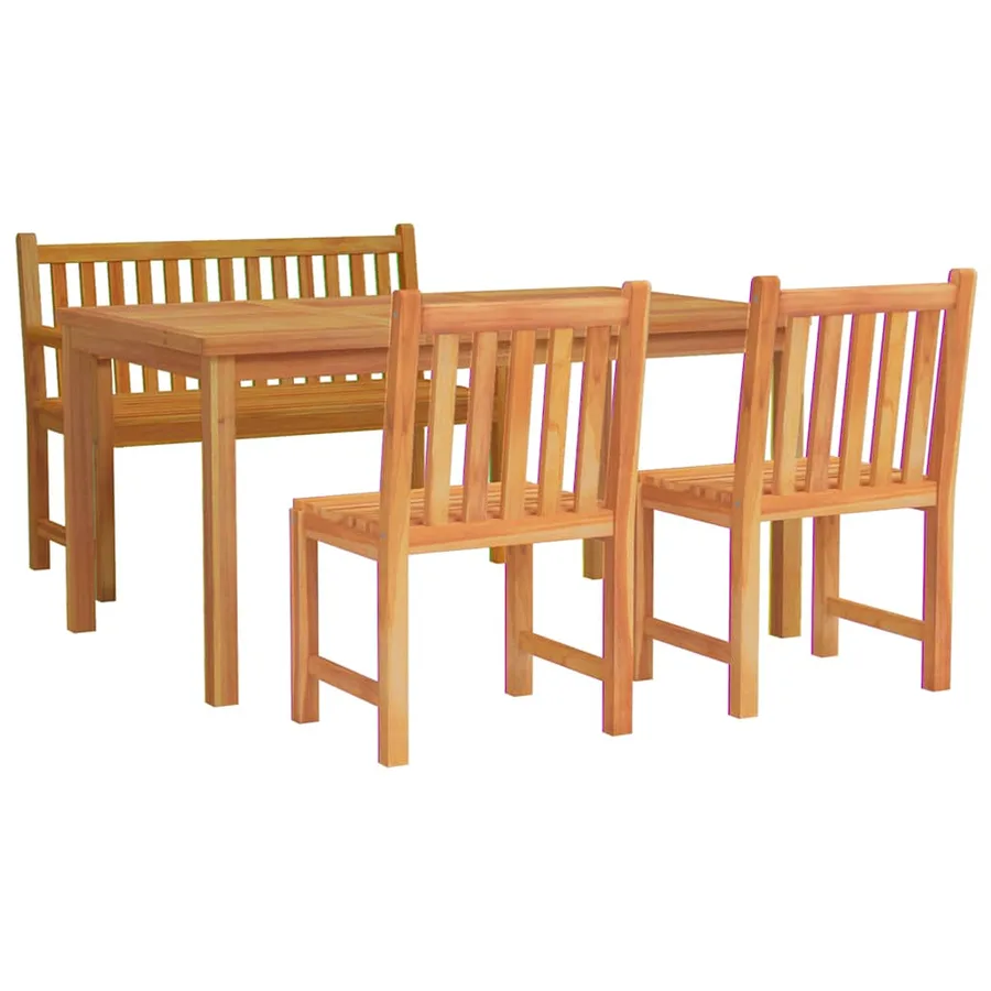 Ensemble à manger de jardin 4 pcs Bois de teck massif - 3