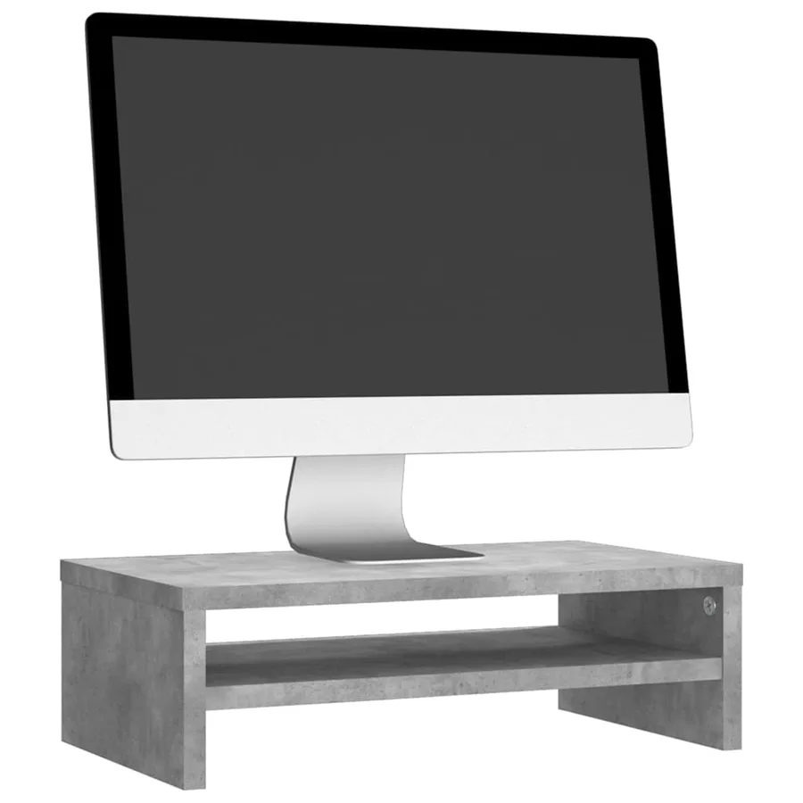 Support de moniteur Gris béton 42x24x13 cm Bois d'ingénierie - 3