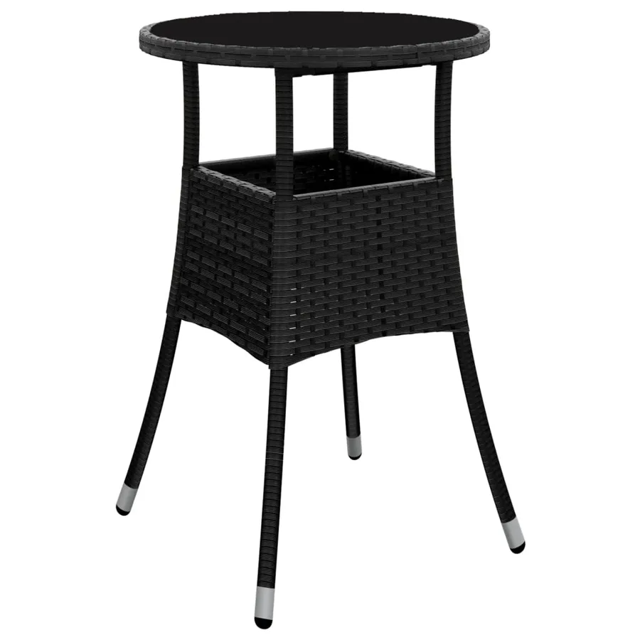 Ensemble de bistro de jardin 5 pcs coussins noir poly rotin - 6