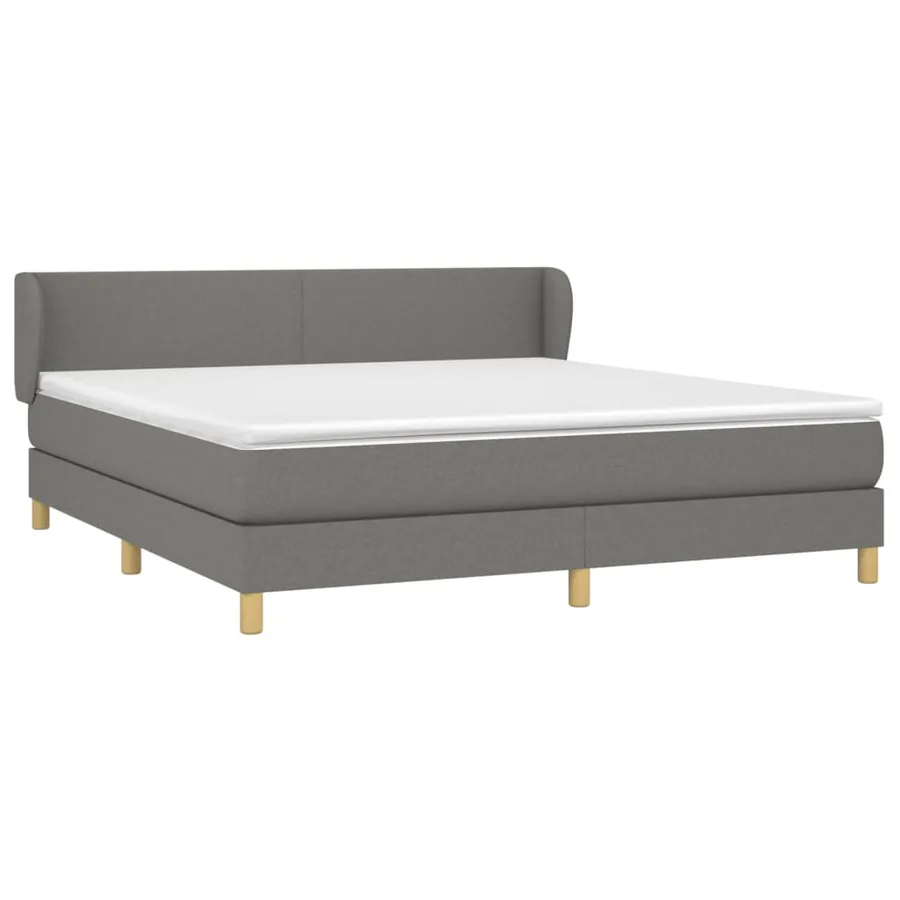 Sommier à lattes de lit avec matelas Gris foncé 180x200cm Tissu - 3