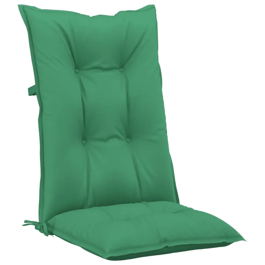 Coussins de chaise de jardin à dossier haut lot de 6 vert tissu - 4