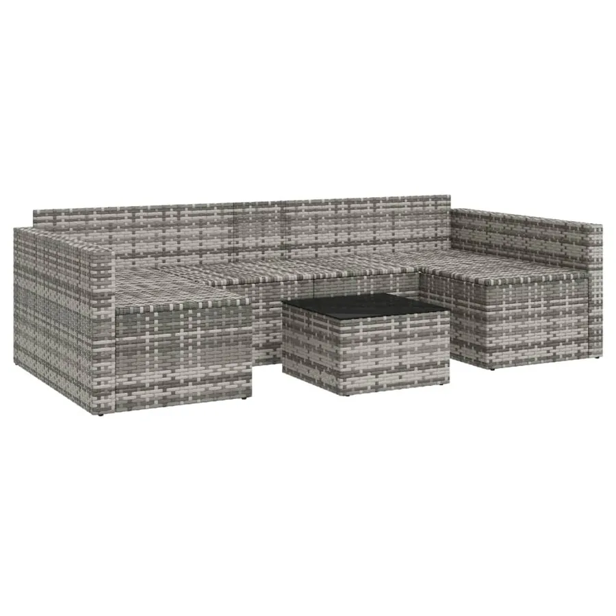 Salon de jardin 2 pcs avec coussins Gris Résine tressée - 7