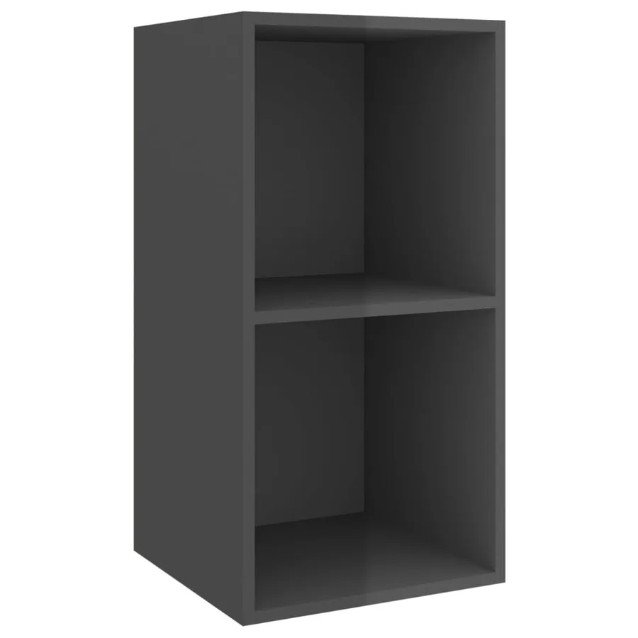 Meubles TV muraux 2 pcs Gris brillant Bois d'ingénierie - 4