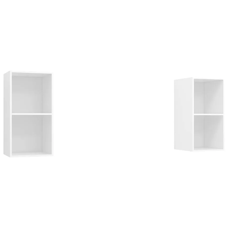 Meubles TV muraux 2 pcs Blanc Bois d'ingénierie - 2