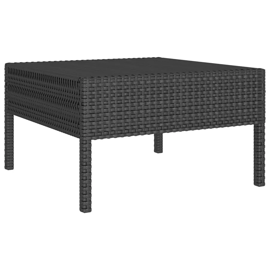 Salon de jardin 8 pcs avec coussins résine tressée noir - 4
