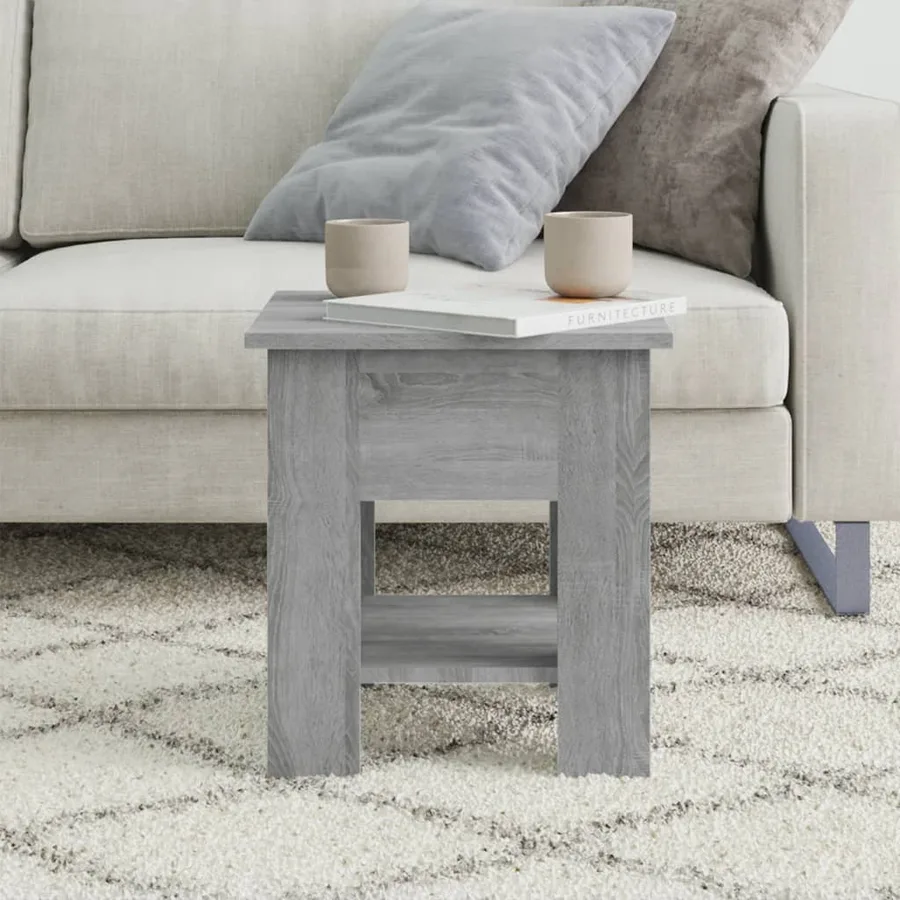 Table basse Sonoma gris 40x40x42 cm Bois d'ingénierie - 3