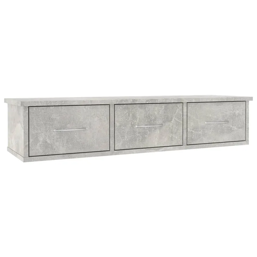 Étagère murale avec tiroirs Gris béton bois d'ingénierie - 2
