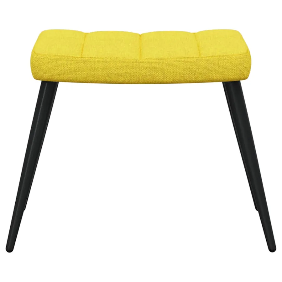 Chaise de relaxation avec tabouret Jaune moutarde Tissu - 5