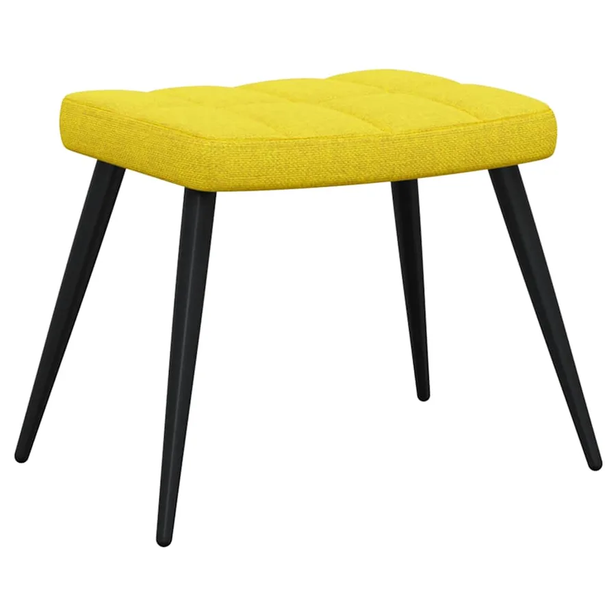 Chaise de relaxation avec tabouret Jaune moutarde Tissu - 8
