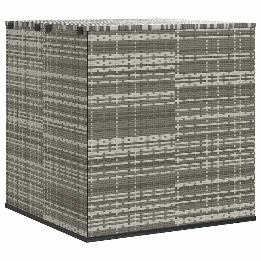 Boîte à coussins de jardin Résine tressée 100x97,5x104 cm Gris - 2