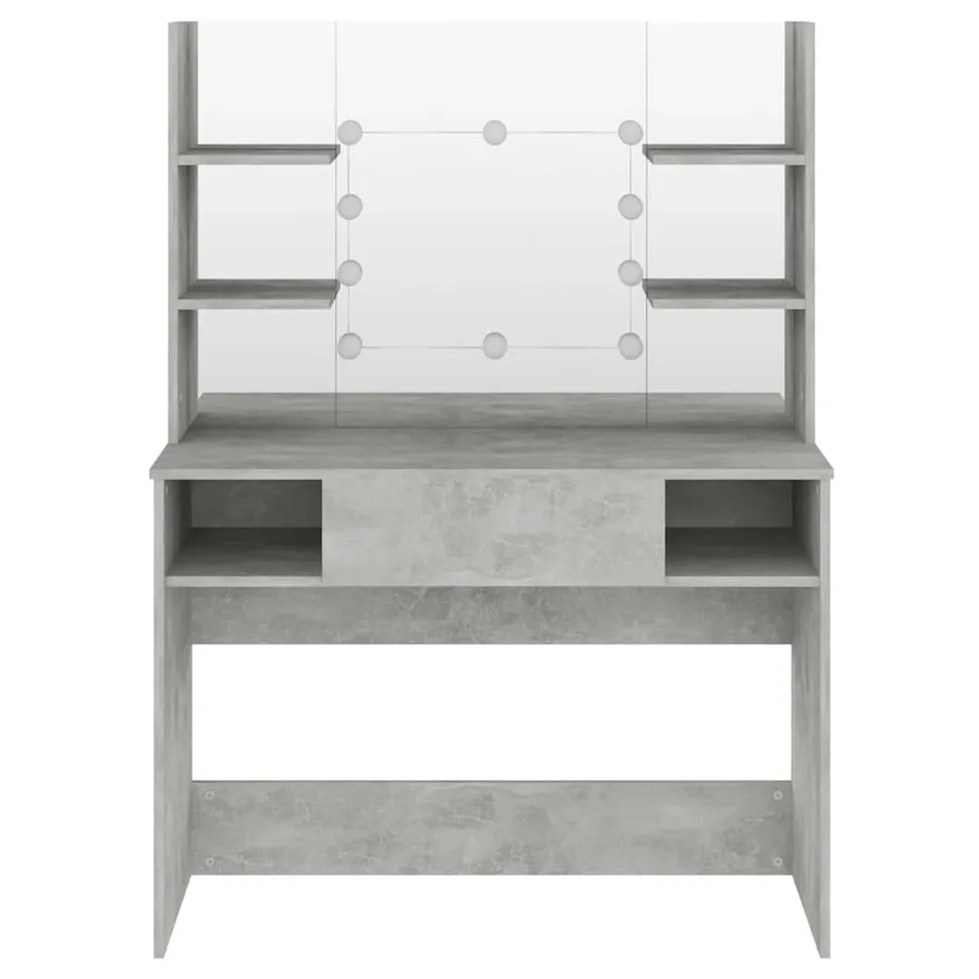 Table de maquillage éclairage LED 100x40x135 cm MDF Gris béton - 3