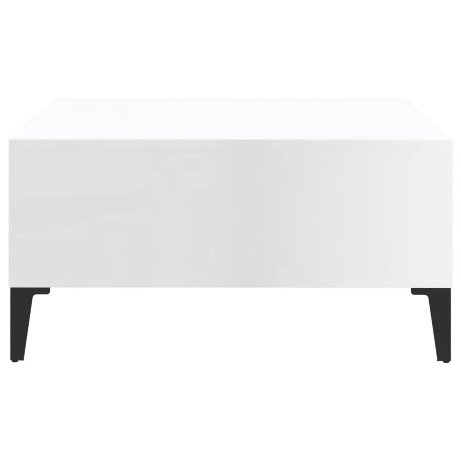 Table basse blanc brillant 60x60x30 cm bois d'ingénierie - 4