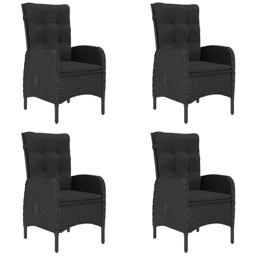 Ensemble à manger de jardin 5 pcs Noir - 2