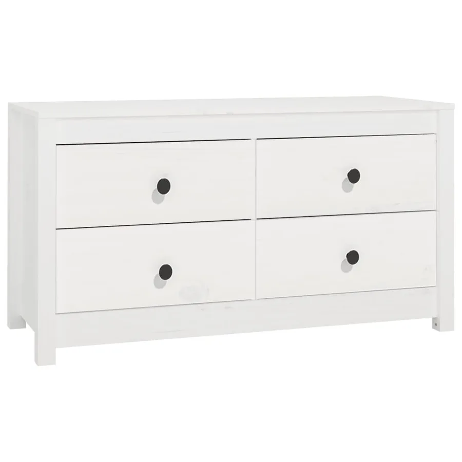 Armoire latérale Blanc 100x40x54 cm Bois de pin massif - 2