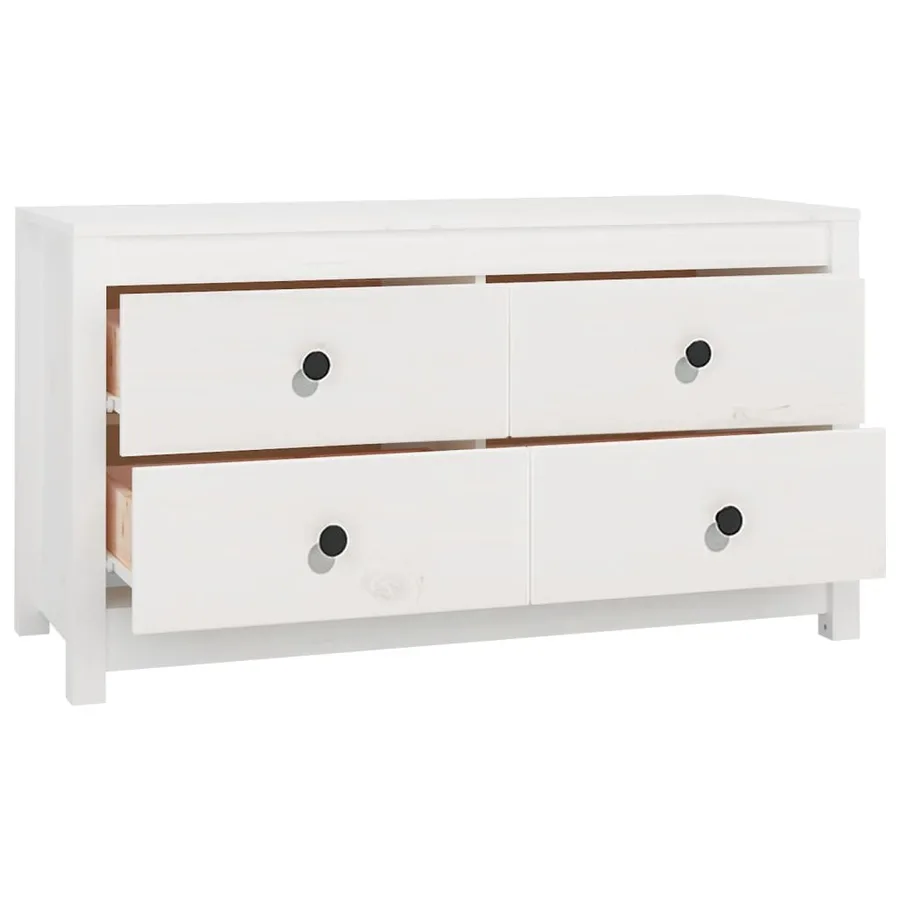 Armoire latérale Blanc 100x40x54 cm Bois de pin massif - 3