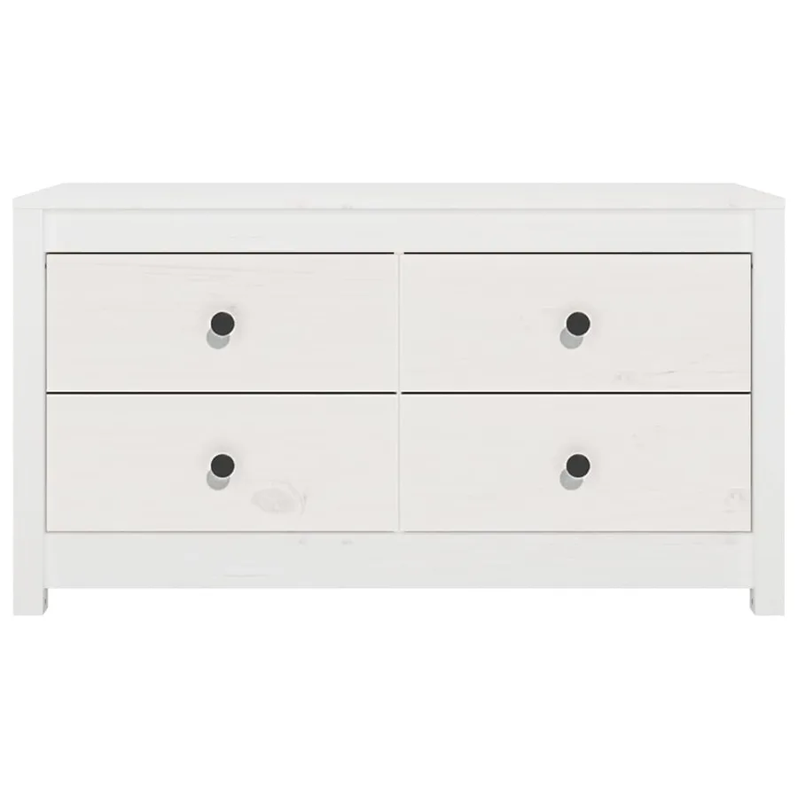 Armoire latérale Blanc 100x40x54 cm Bois de pin massif - 4