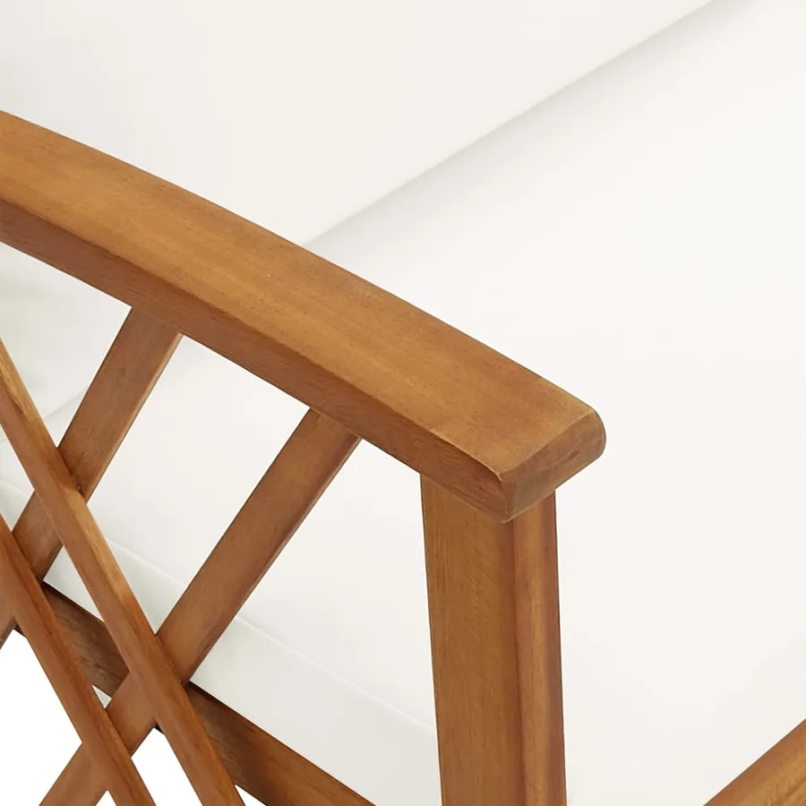 Salon de jardin 2 pcs avec coussins bois d'acacia solide - 6