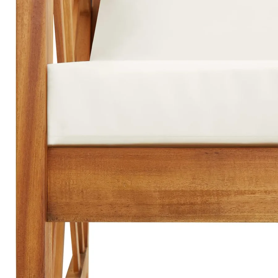 Salon de jardin 2 pcs avec coussins bois d'acacia solide - 7