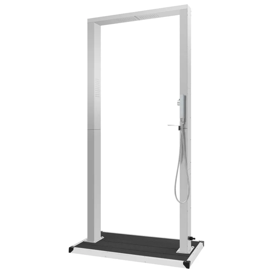 Douche d'extérieur avec receveur WPC Acier inoxydable - 4
