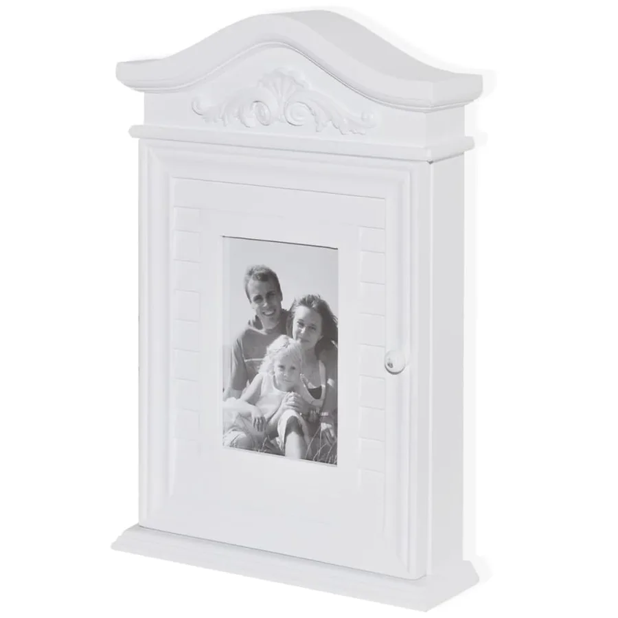 Armoire à clés avec cadre photo Blanc - 2