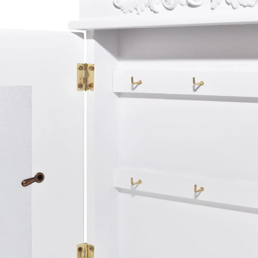 Armoire à clés avec cadre photo Blanc - 6