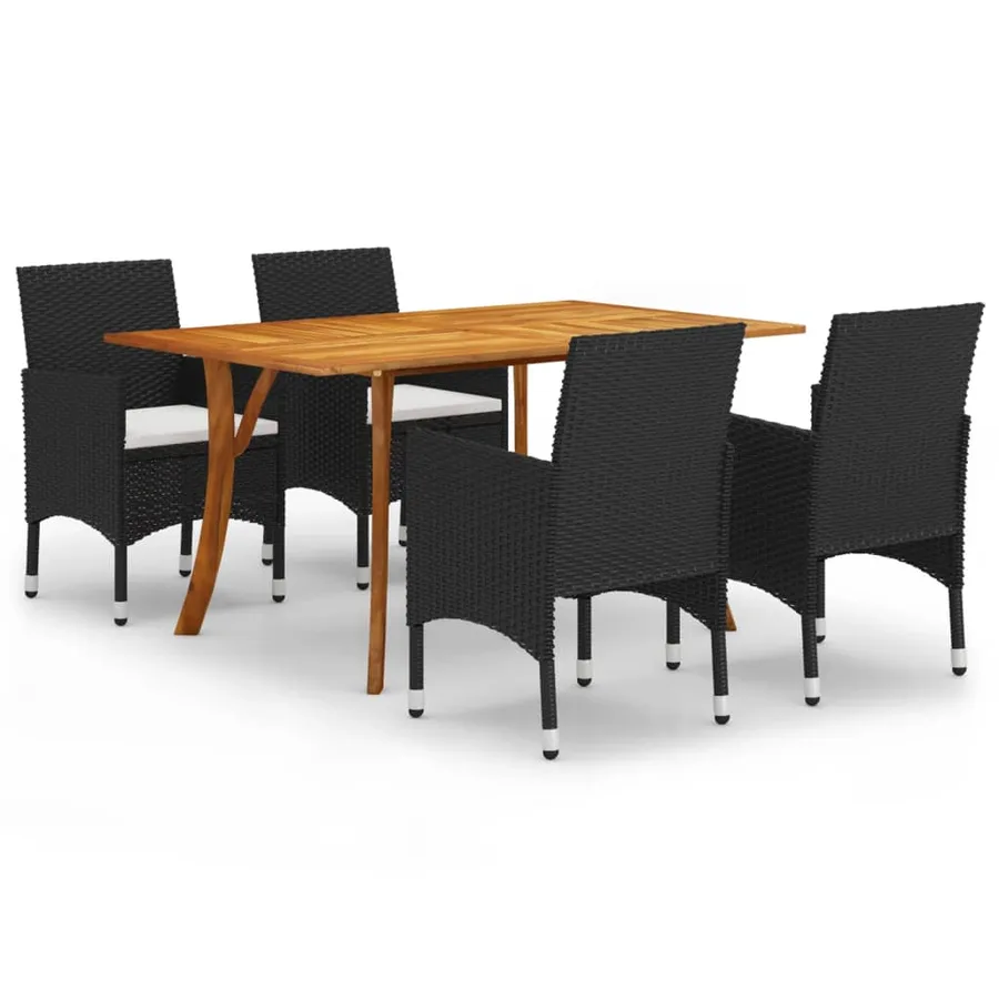Ensemble à manger de jardin 5 pcs Noir - 2