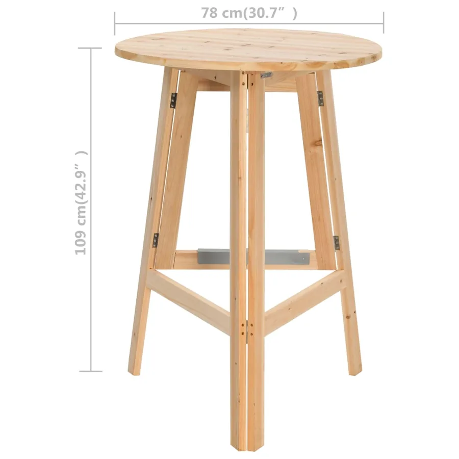 Table de bar pliable 78 cm Bois de sapin - 8