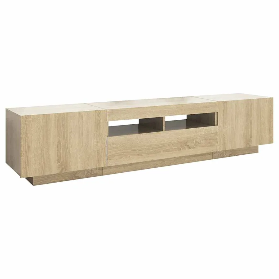 Meuble TV avec lumières LED Chêne sonoma 180x35x40 cm - 7