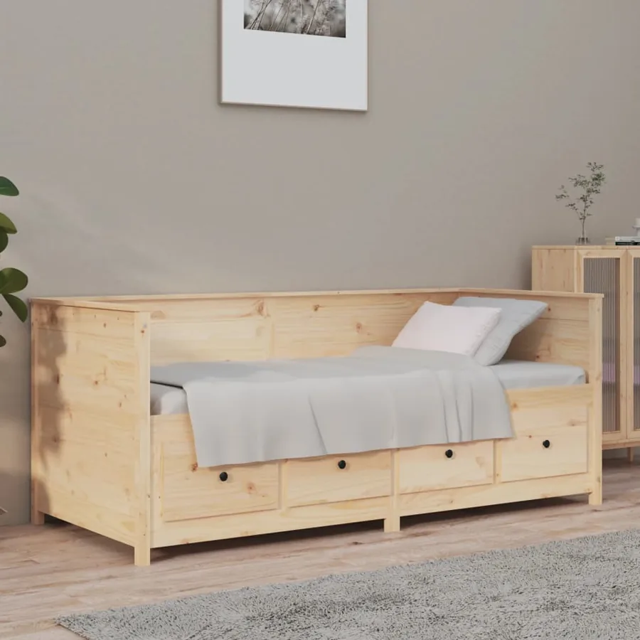 Lit de jour sans matelas 90x190 cm bois de pin massif