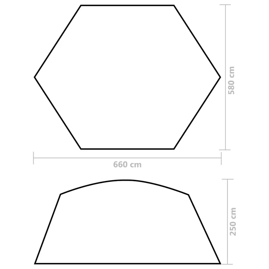 Tente de piscine Tissu 660x580x250 cm Jaune - 8