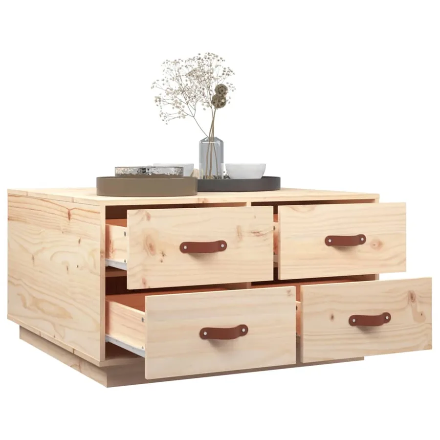 Table basse 80x80x45 cm Bois massif de pin - 5