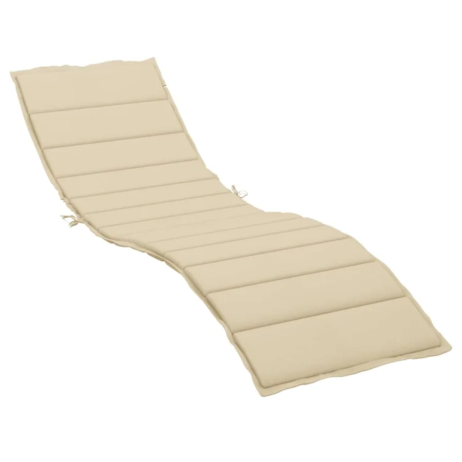 Coussin de chaise longue beige 200x50x3 cm tissu oxford - 2
