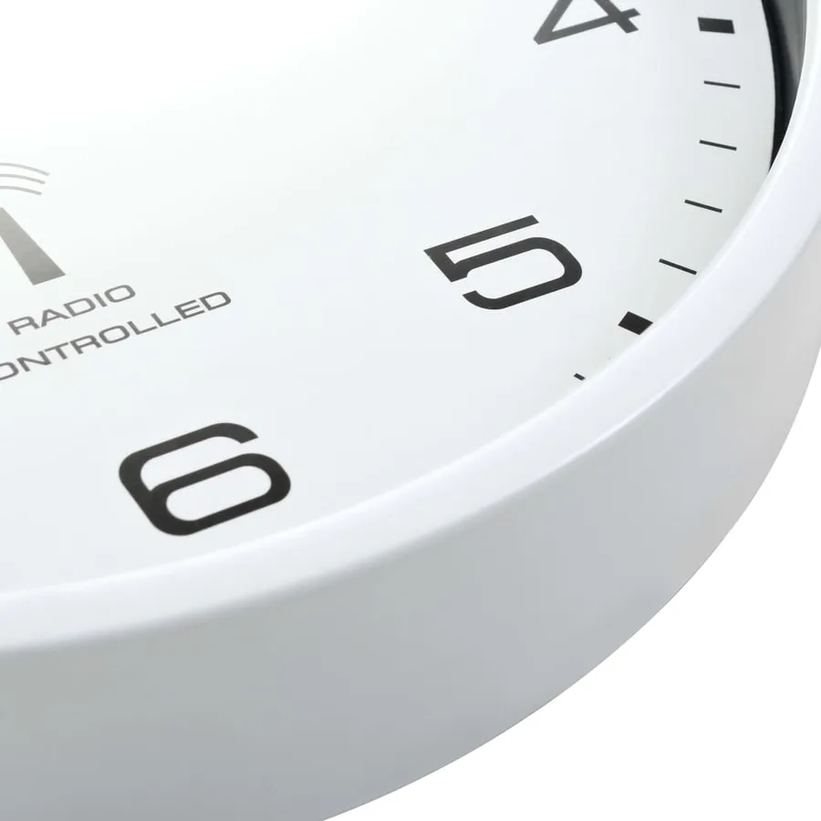 Horloge murale radioguidée avec mouvement à quartz 31 cm Blanc - 6