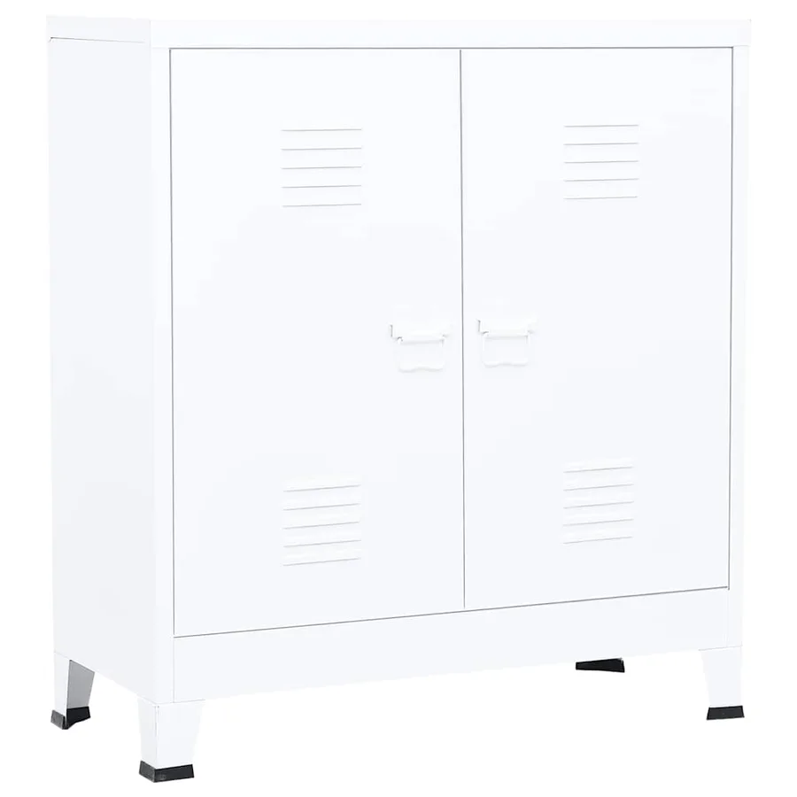 Coffre de rangement industriel Blanc 90x40x100 cm Acier - 2