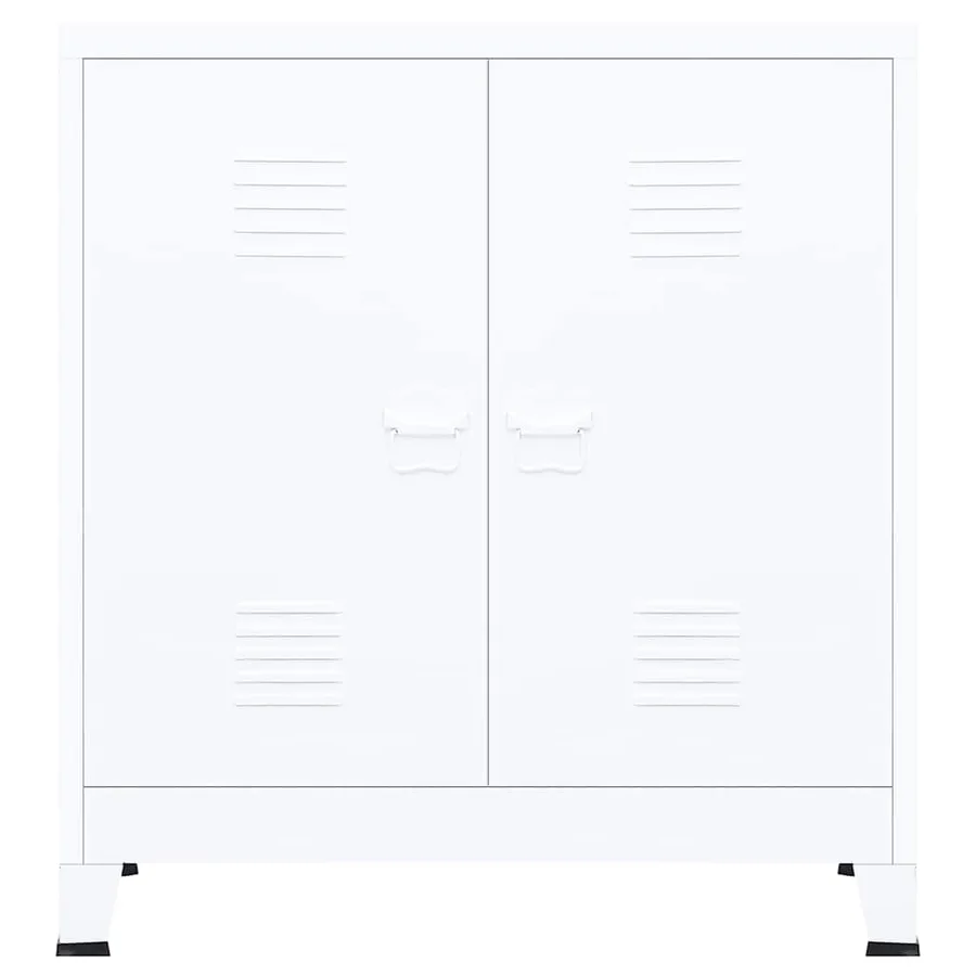 Coffre de rangement industriel Blanc 90x40x100 cm Acier - 3