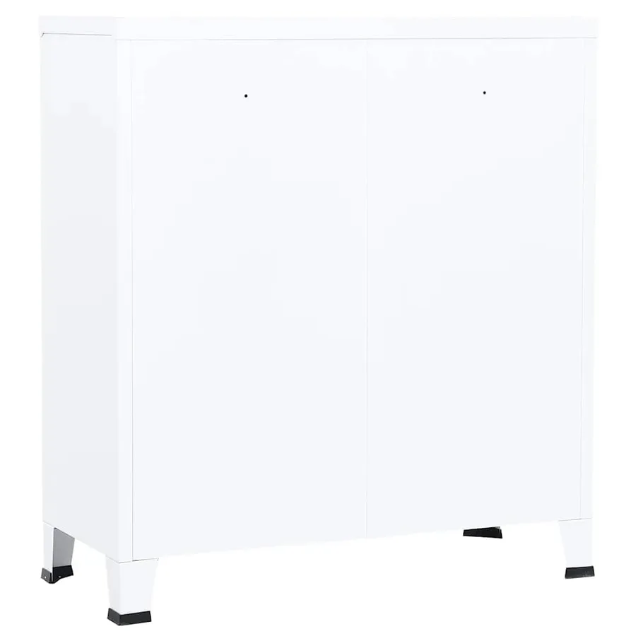 Coffre de rangement industriel Blanc 90x40x100 cm Acier - 6