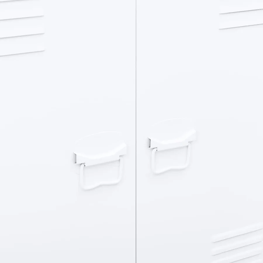 Coffre de rangement industriel Blanc 90x40x100 cm Acier - 7