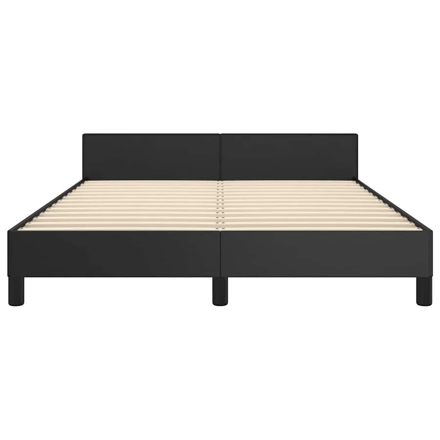 Cadre de lit avec tête de lit sans matelas noir 140x190 cm - 5