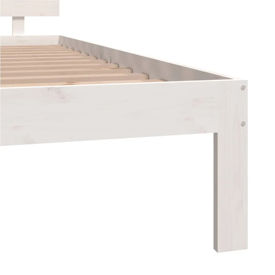 Cadre de lit sans matelas blanc bois de pin massif 140x200 cm - 6