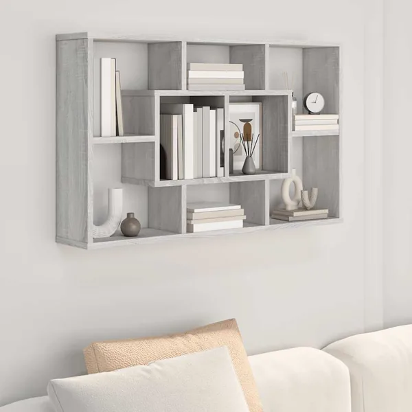 Étagère murale Sonoma gris 85x16x52,5 cm Bois d'ingénierie