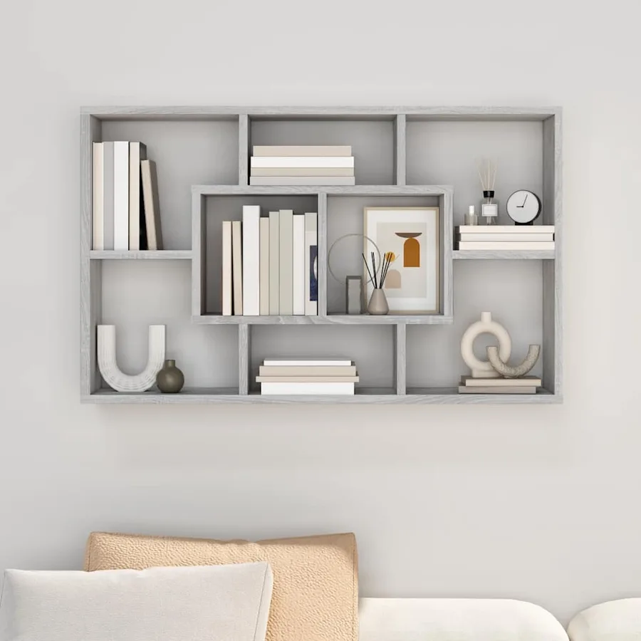 Étagère murale Sonoma gris 85x16x52,5 cm Bois d'ingénierie - 3