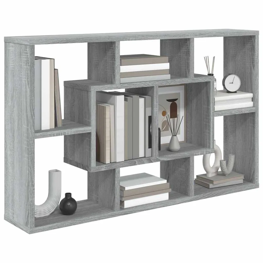 Étagère murale Sonoma gris 85x16x52,5 cm Bois d'ingénierie - 4