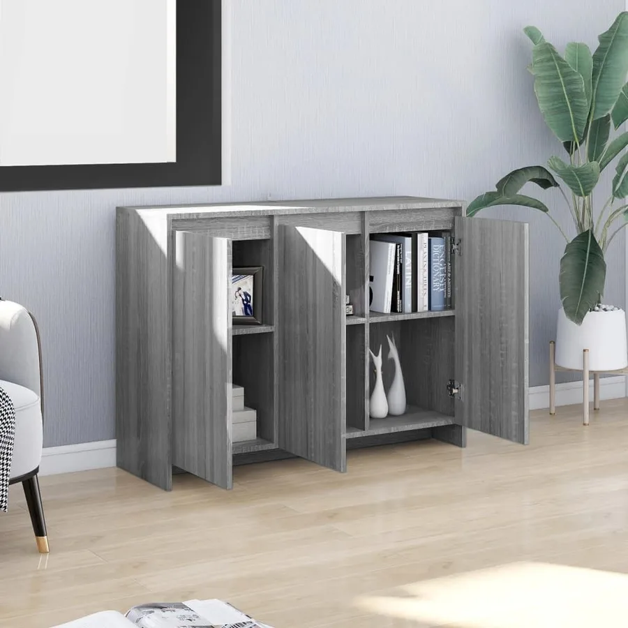 Buffet Sonoma gris 102x33x75 cm Bois d'ingénierie - 3