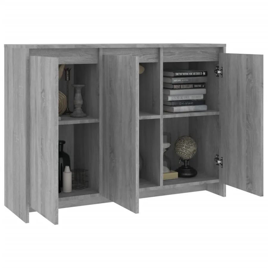 Buffet Sonoma gris 102x33x75 cm Bois d'ingénierie - 4