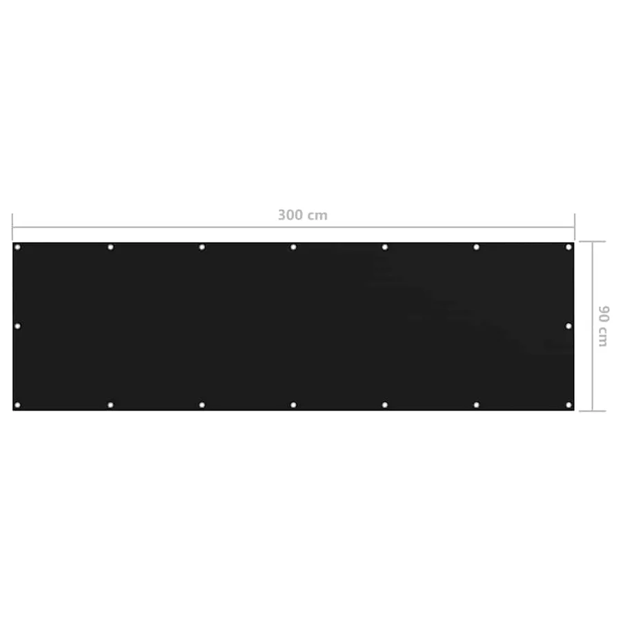 Écran de balcon Noir 90x300 cm Tissu Oxford - 5