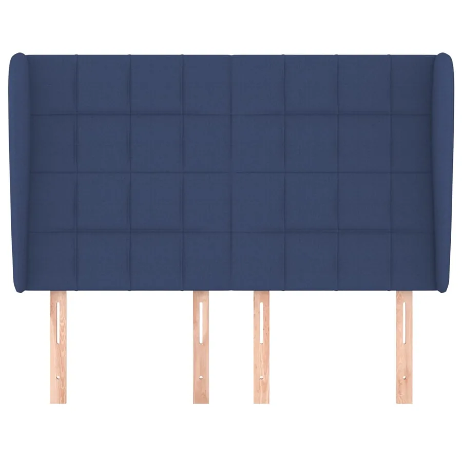 Tête de lit avec oreilles Bleu 147x23x118/128 cm Tissu - 3